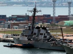 El Vista del Curtis Wilbur USS trabajo con el desaparecido buque, Cheonan. EFE  /