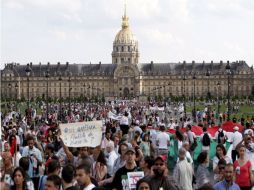 Los manifestantes cantaban: Somos todos palestinos'' y Somos todos hijos de Gaza''. EFE  /