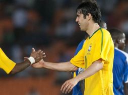 Kaká celebra su anotación en el partido. AFP  /