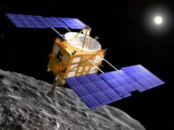 Imagen obtenida de la JAXA del 13 de junio de 2010, muestra una impresión artística de la nave espacial Hayabusa. AFP  /