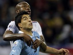 Luis Suárez, en el enfrentamiento contra Francia en el Mundial de Sudáfrica. AP  /