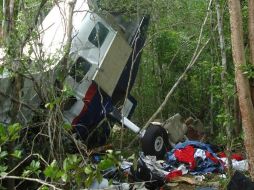Ésta es la aeronave que se desplomara el pasado fin de semana en el municipio de Felipe Carrillo Puerto. EL UNIVERSAL  /