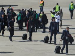 La Selección mexicana en su llegada a Polokwane. AFP  /