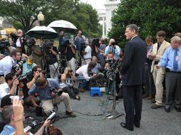 El jefe de la petrolera, Carl-Henric Svanberg, tras su reunión con el presidente estadounidense, en Washington. BP. AFP  /