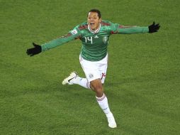 Javier 'Chicharito' Hernández, festeja el gol que anotó para el Tri. REUTERS  /