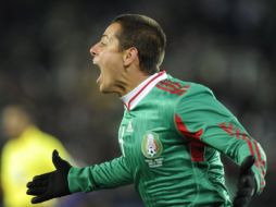 'Chicharito' Hernández, luego de marcar el gol contra Francia. AFP  /