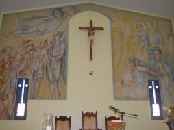 La obra Alegoría a la Virgen del Carmen, adorna el interior de la iglesia Nuestra Señora del Carmen. ESPECIAL  /