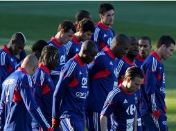 Los jugadores de la Selección de Francia no quisieron entrenar hoy, por la salida de Anelka. EFE  /