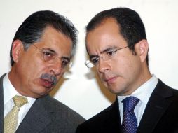 Los dirigentes nacionales del PAN, César Nava y del PRD, Jesús Ortega. NTX  /