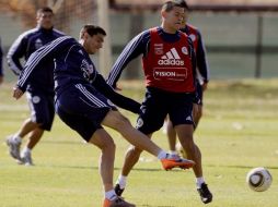 La Selección de Paraguay se prepara en el entrenamiento de hoy. EFE  /