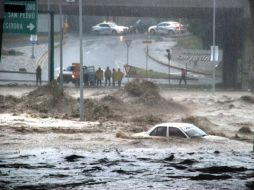 Las lluvias de ayer en Monterrey fueron más copiosas que las de ‘‘Gilberto’’ en 1988. NTX  /