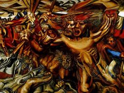 ''Muerte al Invasor'' de David Alfaro Siqueiros, es uno de los murales que se evaluarán. ESPECIAL  /