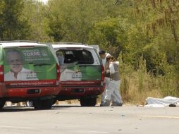 Aspecto del lugar del crimen del 28 de junio contra el aspirante a la gubernatura tamaulipeca, Rodolfo Torre Cantú. EFE  /