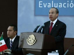 El Presidente Felipe Calderón, durante el foro ‘‘Diálogo por la Seguridad’’. EFE  /