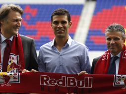 Márquez (der.) fue presentado por los dirigentes de su nuevo equipo, en el Red Bulls Arena. GETTY IMAGES SPORT  /