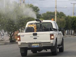 Un vehículo de la Secretaría de Salud realiza la nebulización en calles de la ciudad para combatir al mosco. EL INFORMADOR  /