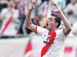 Mori anotó dos goles para la causa de River Plate. EFE  /