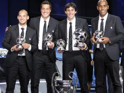 Sneijder, Julio Cesar, Milito y Maicon, ganaron los reconocimientos de la Temporada pasada. REUTERS  /