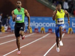 Tyson Gay se quedó lejos de romper la marca que logró en Londres. AP  /