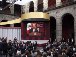 El Presidente Felipe Calderón defendió ''el avance en la ofensiva contra la delincuencia organizada''. AP  /