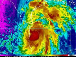 Imagen satelital de este lunes que muestra el avance de 'Hermine' en el Golfo de México. AFP  /