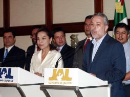 La legisladora Josefina Vázquez Mota y el gobernador Emilio González, dieron conferencia sobre el presupuesto estatal en 2011.E.PACHECO  /