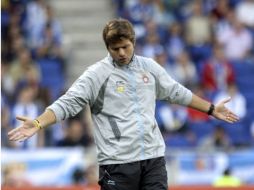 El técnico del Espanyol Mauricio Pochettino, durante el partido ante la UD Almería. EFE  /