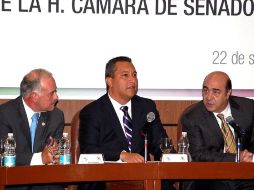 Francisco Blake habla en el Senado, entre otras cosas, de instaurar una política migratoria eficaz, tras la masacre en Tamaulipas. NTX  /