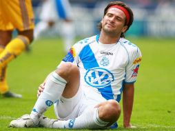 El jugador del Puebla Gabriel Pereyra durante su encuentro ante Tigres. MEXSPORT  /