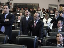 Los legisladores del Partido Acción Nacional durante la sesión ordinaria de la Cámara Alta. EL UNIVERSAL  /