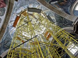 El mural de José Clemente Orozco comenzó a restaurarse en julio pasado. EL INFORMADOR  /