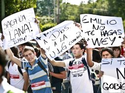 Manifestación del día de hoy a las afueras de la casa Jalisco donde partició la preparatoria número 9. E. PACHECO  /