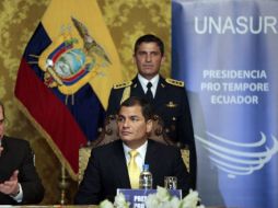 Como presidente temporal de la Unasur, Ecuador tendrá que redactar un precepto que lo protege de cualquier sublevación. EFE  /