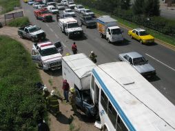 Tras el percance, en la zona se originó gran carga vehicular. M. PATIÑO  /