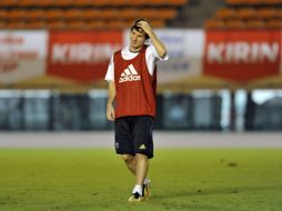 El jugador del Barcelona Lionel Messi durante un entrenamiento con la Selección de Argentina. AFP  /