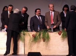 Aspecto de la entrega de reconocimientos de la UdeG en el Telmex, con la presencia del rector (centro). A. HINOJOSA  /