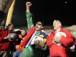 Luis Urzúa fue el último minero en ser rescatado durante la noche del miércoles. NTX  /