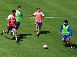 Los jugadores del Cruz Azul se preparan para triunfar ante Santos Laguna. MEXSPORT  /