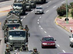 Militares patrullan las calles de Tamaulipas en el marco de los operativos contra el crimen organizado. EL UNIVERSAL  /