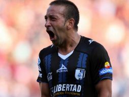 El jugador de gallos Sergio Blanco festeja el gol ante Tecos. MEXSPORT  /