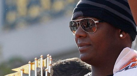 El Jugador Más Valioso de la Serie Mundial Edgar Rentería en su paseo por las calles de San Francisco. AP  /