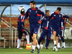 Los jugadores de la Selección de Francia durante una sesión de práticas. JAMMEDIA  /