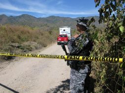 Aspecto del operativo de autoridades en Chapala para exhumar cuatro cuerpos en fosas clandestinas. M. PATIÑO  /