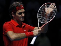 Roger Federer al término de su encuentro ante Andy Murray, festejando su victoria. REUTERS  /