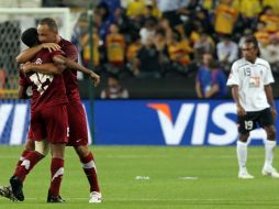 Los jugadores de Al Wahda festejan su victoria tras eliminar al Hekari United. AFP  /