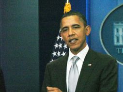 El presidente de Estados Unidos, Barack Obama se preparan para dirigirse a los medios. EFE  /