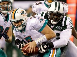 Acciones de partido entre Jets y Delfines, el domingo pasado. AP  /
