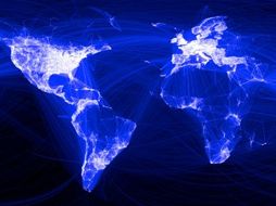 El mapa muestra la interacción que se da en el mundo a través de la red social. FACEBOOK  /