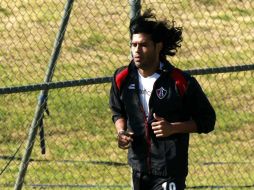 Conde ayer tuvo su primer entrenamiento con Atlas, solamente trotó por unos minutos. E. PACHECO  /