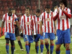 El Atlético de Madrid viene de perder en la Liga de Europa contra el Bayer Leverkusen. EFE  /